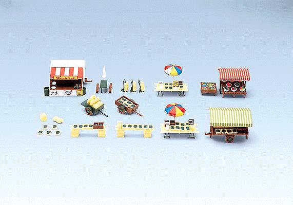 Faller 180582 HO Market Stands & Carts