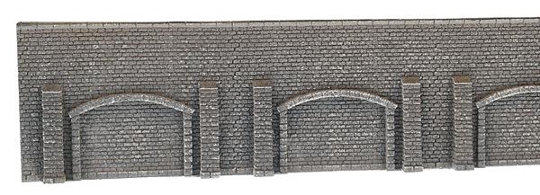Noch 34859 N Gray Brick Arcade Wall Extra Long 15-1/2 x 2-29/32