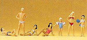 Preiser 10308 HO Children & Youth Figures at the Pool (Set of 7)