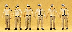 Preiser 10340 HO Scale Walking German Policemen Figures (Set of 6)