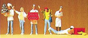 Preiser 10377 HO Working People Figures at the Bakery (Set of 6)