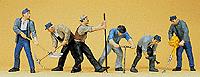 Preiser 10418 HO Scale Track Workers Figures with Tools (Set of 6)