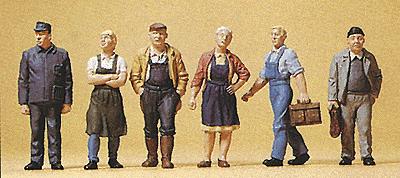 Preiser 10472 HO Village Workers Figures (Set of 6)