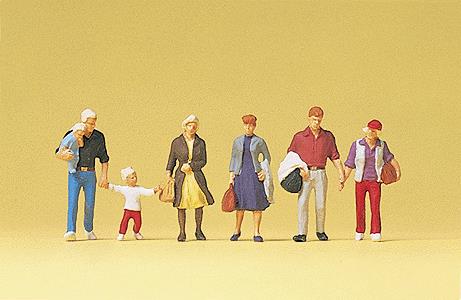 Preiser 10517 HO Walking Travelers Figures #2 (Set of 6)