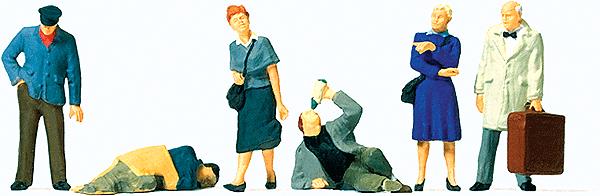 Preiser 10592 HO Passengers at the Train Station Figures (Set of 6)