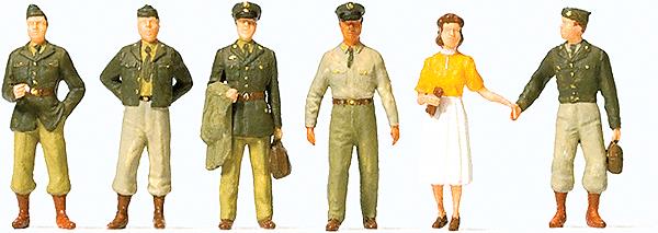 Preiser 10594 HO 1950''s US Soldiers Figures (Set of 6)
