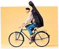 Preiser 45070 G Music Student On Bicycle Figure