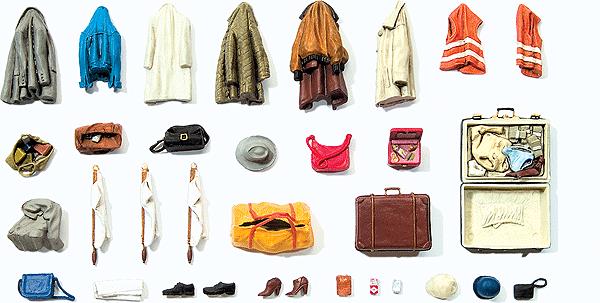 Preiser 45223 G Clothes, Vests, Bags, Suit Cases, Etc. Plastic Model Kit