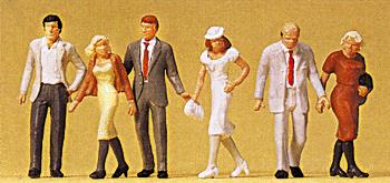 Preiser 65322 O Scale Walking Passers-By Figures (Set of 6)
