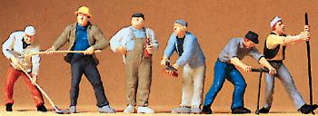 Preiser 65331 O Construction Workers Figures (Set of 6)