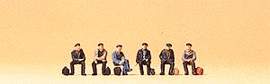 Preiser 88533 Z Seated Industrial Workers Figures (Set of 6)