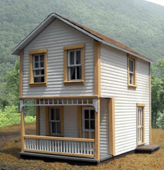 B.T.S. 17702 O Scale 114 2nd Street 2-Story House Craftsman Building Kit