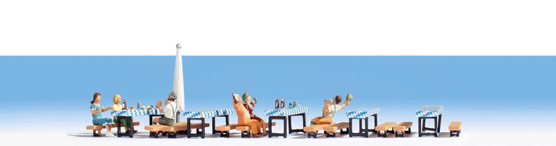 Noch 15830 HO Beer Garden Figures (Set of 6)