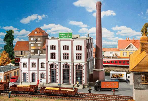 Faller 130187 HO Riedmuller Weaving Mill Weathered Kit