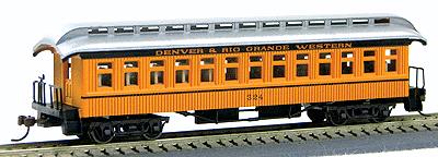 Con-Cor 0001-000221 221 HO DRGW 1880s Wood Open-Platform Coach #335