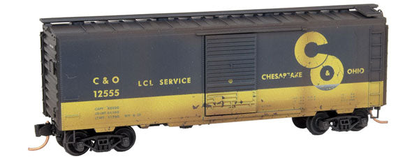 Micro-Trains 02044916 N C&O Weathered 40' Single-Door Boxcar #12555