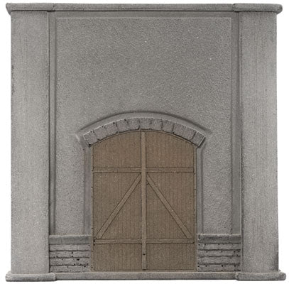Noch 58086 HO Concrete Retaining Wall W/Wood Doors 4-15/16 x 4-15/16"