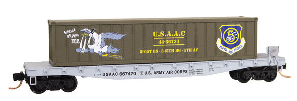Micro-Trains 04500508 N USAAC Special Delivery 50' Flatcar w/40'Load #667470