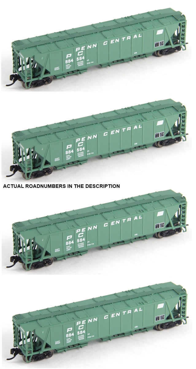 Broadway Limited 3173 N PC PRR Class H32 5-Bay Covered Hopper Set A (Pack of 4)