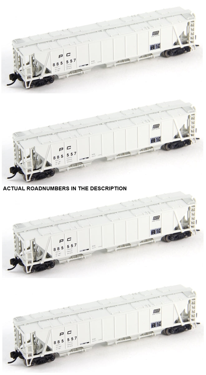 Broadway Limited 3174 N PC PRR Class H32 5-Bay Covered Hopper Set A (Pack of 4)