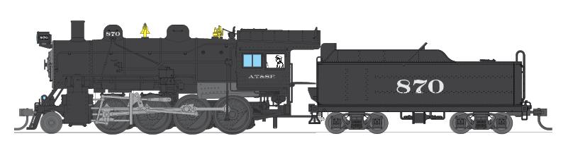 Broadway Limited 2786 HO Atchison, Topeka & Santa Fe Baldwin 2-8-0 #874