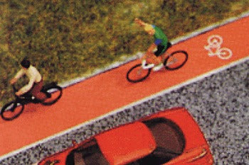 Busch 7082 Red & Gray Roadway Bicycle Path - (39-3/8 x 9/16 1m x 14.5mm)