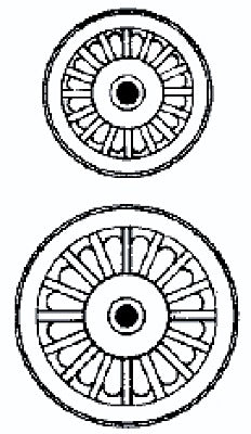 Grandt Line 8031 N 2 Sizes Sanburst Circus Wagon Wheel (Set of 2)
