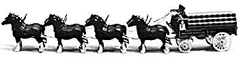 Jordan Products 360-105 HO Horse-Drawn Beer Delivery Wagon Kit with Teamsters