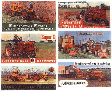 JL Innovative Design 376 HO Vintage Tractor Billboard Signs 1940-1950 (Set of 6)