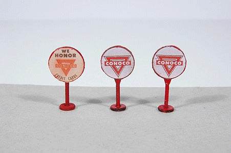 JL Innovative Design 361-469 Vintage Gas Station Curb Signs Conoco pkg(3)