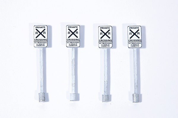 JL Innovative Design 854 HO Private Railroad Crossing Sign Set (Pack of 4)