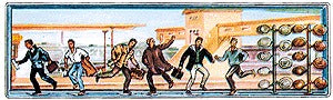 Merten 447-976 HO Scale Men Passengers Hurrying Interchangeable Hats