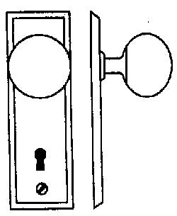 B.T.S. 747 S Door Knob & Plate Brass (2)