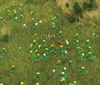 Busch 1220 HO Dandelion Patch - Kit 60 White & 60 Yellow