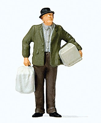 Preiser 28160 HO Man Walking with Bird Cage Figure