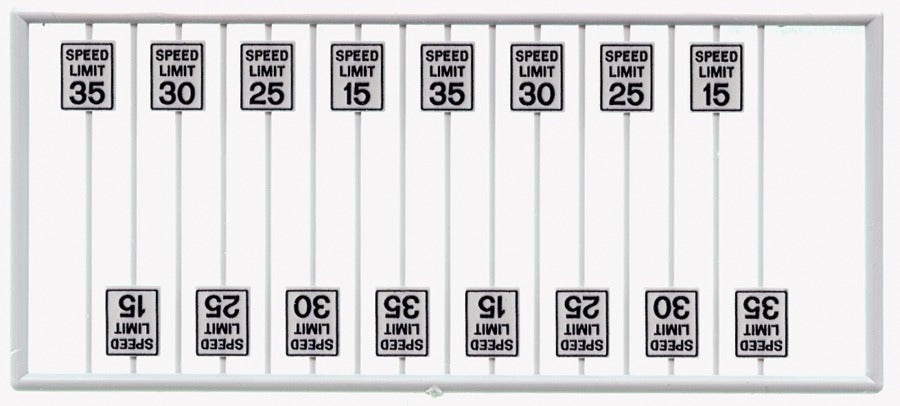 Tichy 8259 HO Speed Limit Signs 15/25/30/30 MPH (Pack of 16)