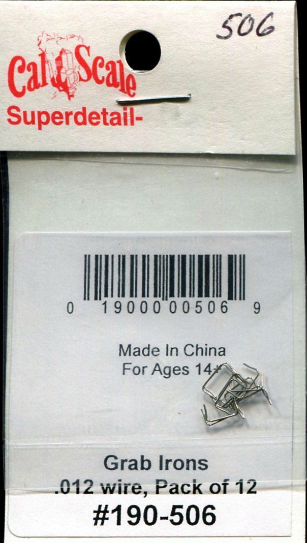 Cal Scale 190-506 HO Grab Irons (.012" Wire)
