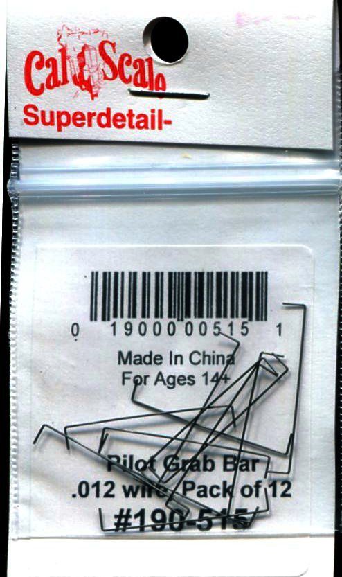 Cal Scale 190-515 HO Pilot Grab Bar .012" Wire (12)