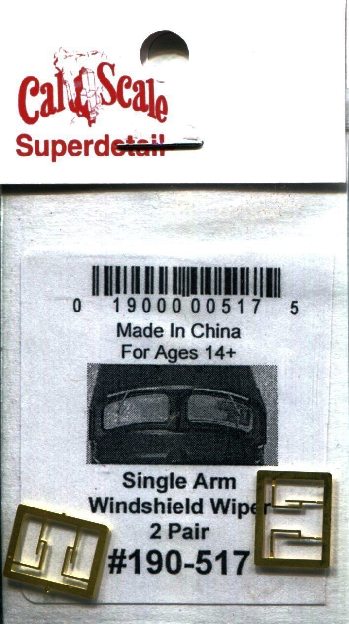 Cal Scale 190-517 HO Scale Photo Etch Windshield Wipers Single-Arm Style 2 pair