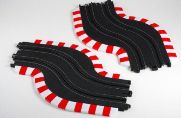 AFX 70617 HO Slot Car 9" Chicane Track Set: Left & Right