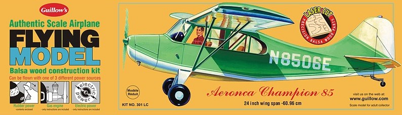 Guillows 301 1:18 Aeronca Champion Aircraft Plane Model Kit