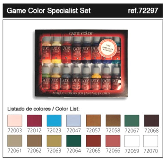 Vallejo Paint 72297 Specialist Game Color Acrylic Paints (Set of 16) –  Trainz
