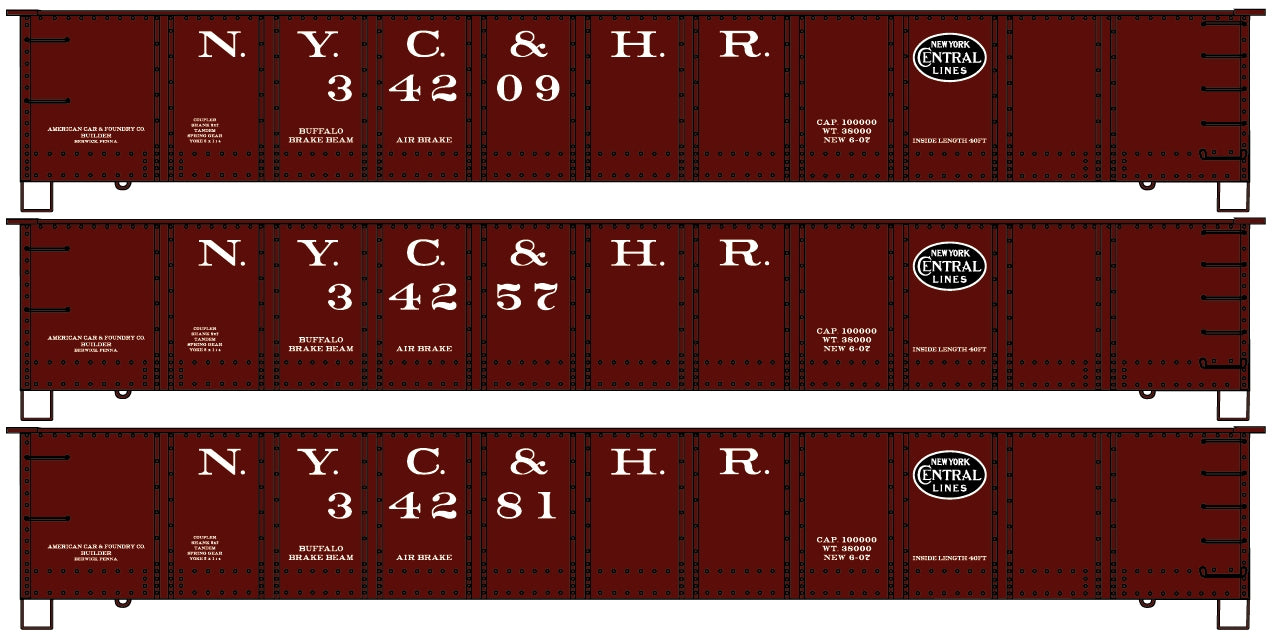 Accurail 37744 HO New York Central & Hudson River 41' AAR Gondola (Pack of 3)