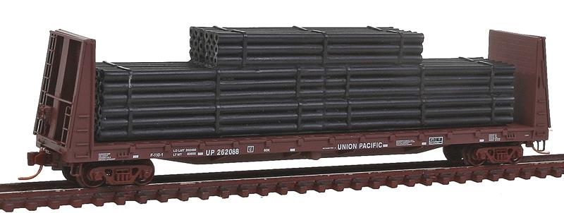 Micro-Trains 05400150 N Union Pacific 61' Bulkhead Flatcar w/Load #262088