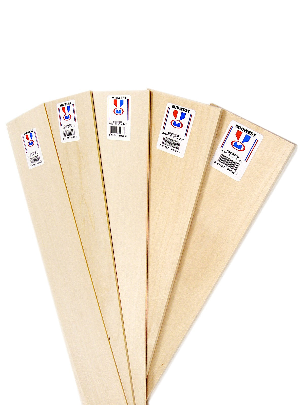 Midwest Products 4131 3/32" x 8" x 24" Basswood Sheets (Pack of 10)