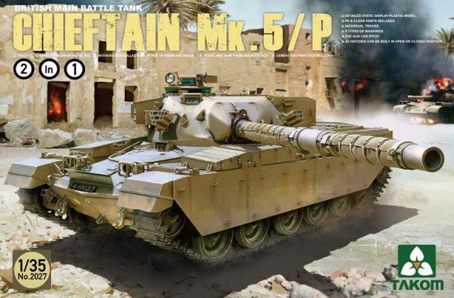 TAKOM 2027 1:35 Chieftain Mk 5/P British Main Battle(2 in 1) Military Tank Kit