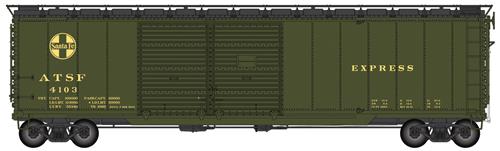 Walthers 920-101660 HO ATSF 50' AAR Double-Door Express Boxcar #4103