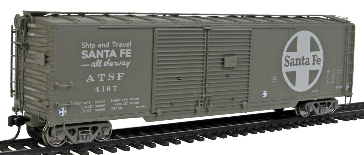 Walthers 920-101662 HO Santa Fe 50' AAR Double-Door Express Boxcar RTR #4167