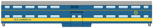 Walthers 920-15505 HO Alaska 85' Pullman-Standard Bi-Level Commuter Coach