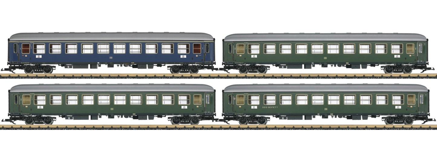 LGB 39310 G German Federal Railroad DB Era III 4-Car Passenger Set